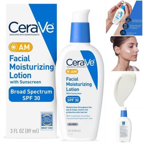 CeraVe developed with dermatologist AM Facial Moisturizing Lotion With Sunscreen(Broad Spectrum SPF 30t)